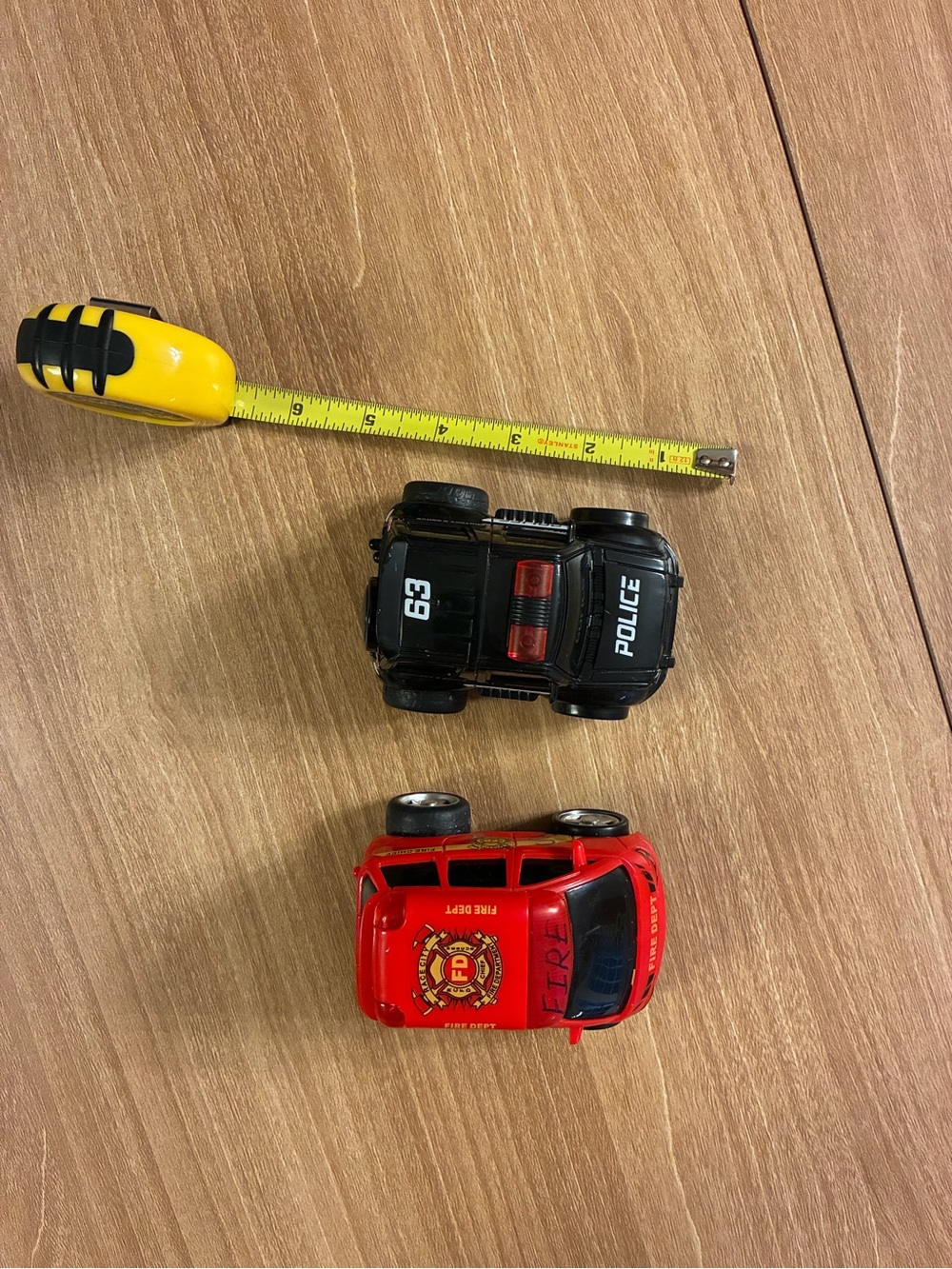 Black Police & Red Fire Rescue Toy Cars - Kids Toy Vehicles
